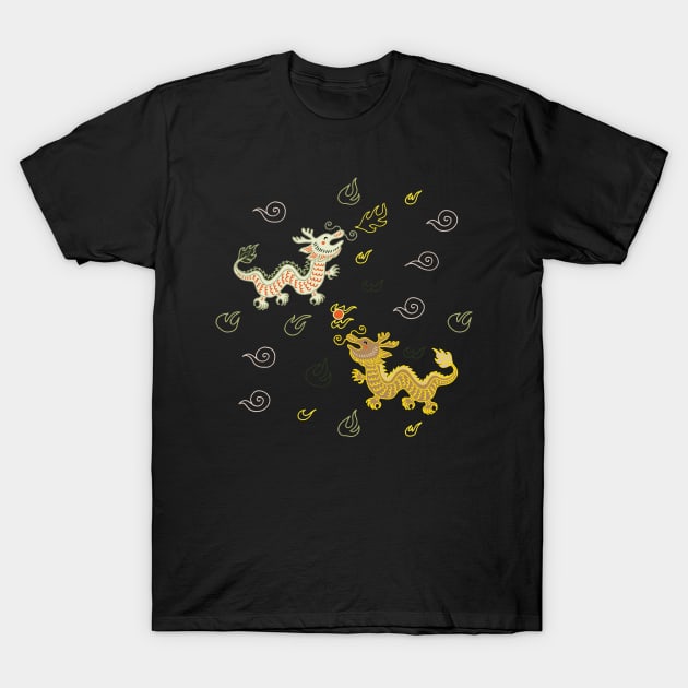 Oriental Dragons T-Shirt by cheekimori